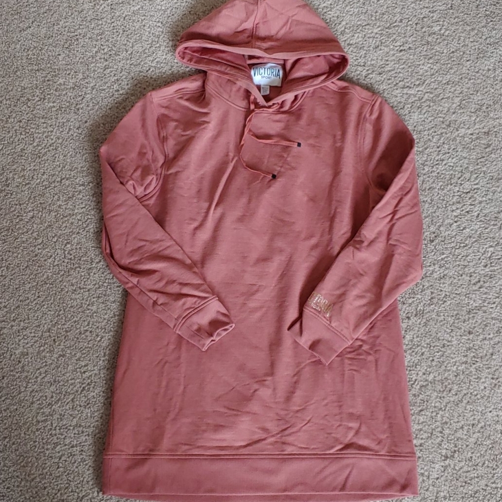 Open back tunic hoodie